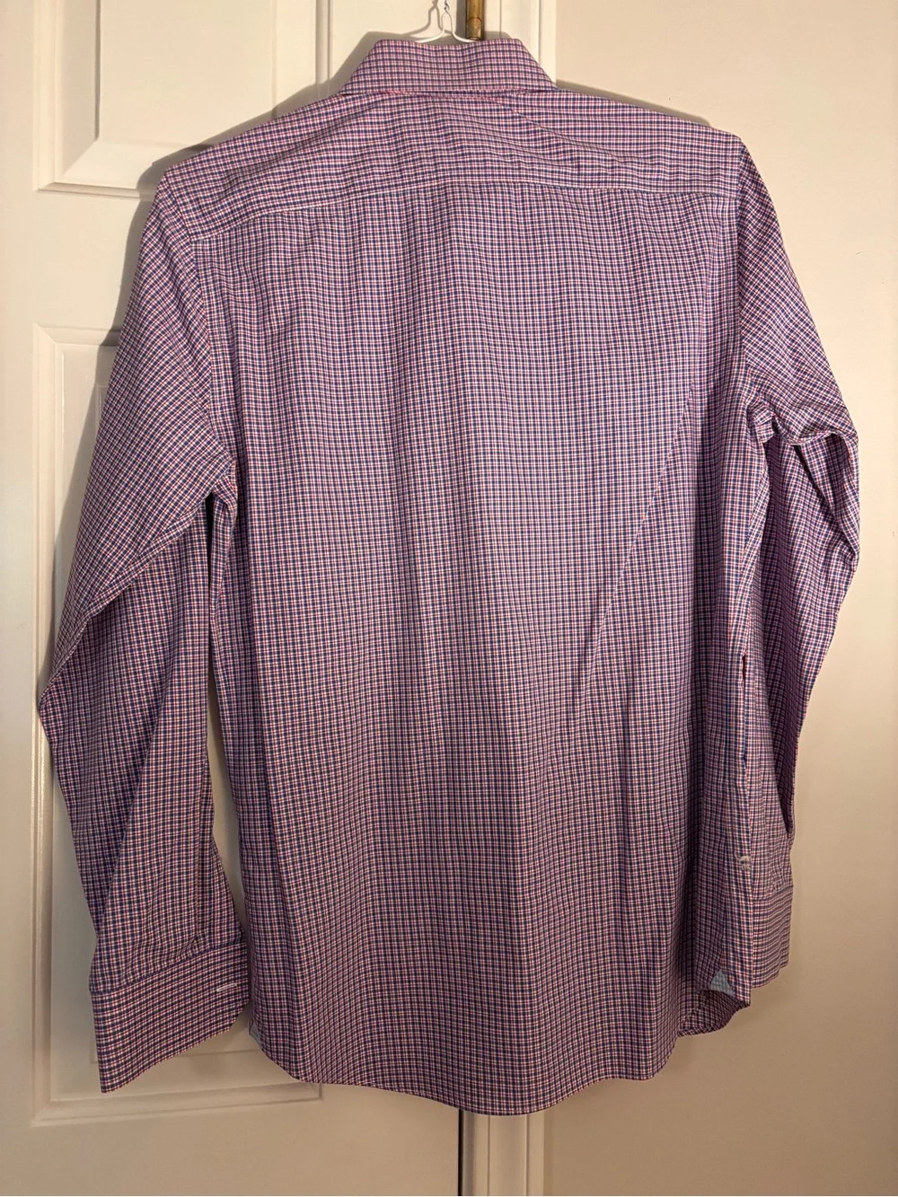 Banana Republic Red & Blue Micro-Check Dress Shirt